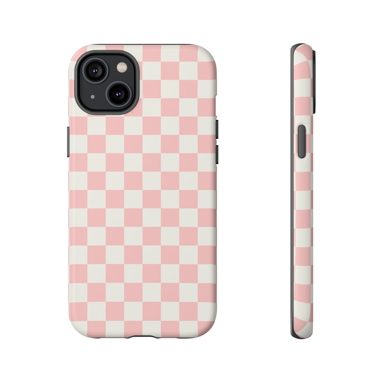 Pink Checkered Tough Phone Case for Iphones, Samsungs, and Google phones