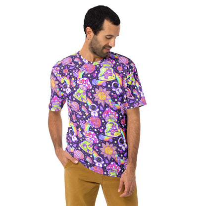 Space Shrooms Mens Rave Shirt, Plus Sizes Available