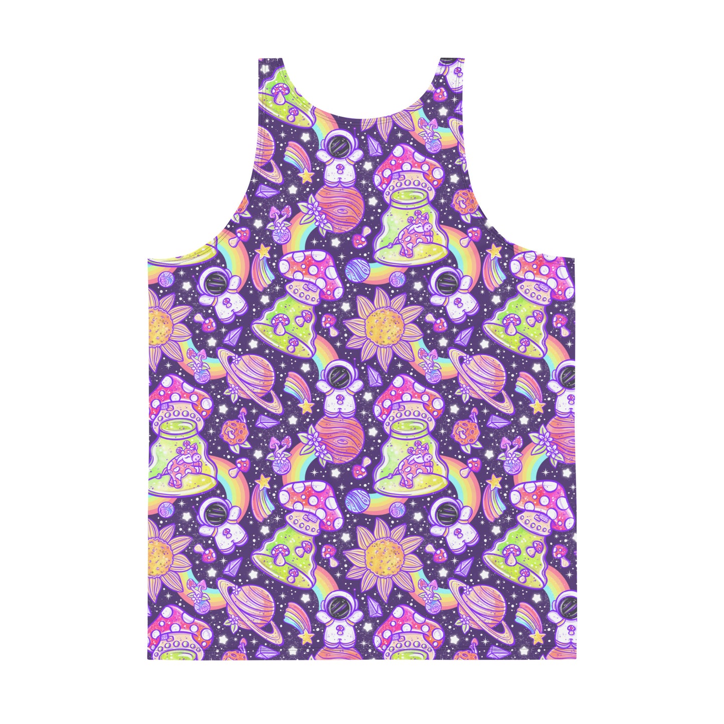 Space Shrooms Mens Rave Tank Top, Plus Sizes Available