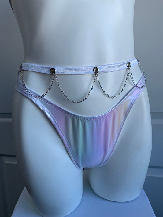 Angel in chains - Holographic Rave Bottoms - Electric Couture Dolls