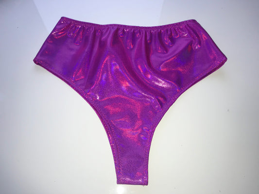 Holographic High Waisted Cheeky Bottoms - AVAILABLE IN MORE COLORS
