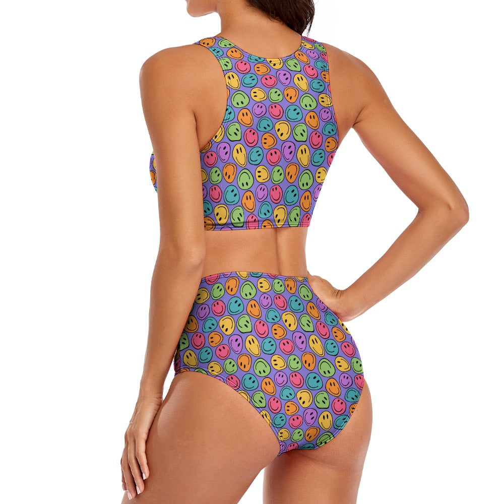 Smiley Face Rave outfit set, Plus size rave wear available