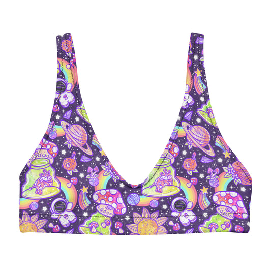 Space Shrooms padded rave top, plus size available