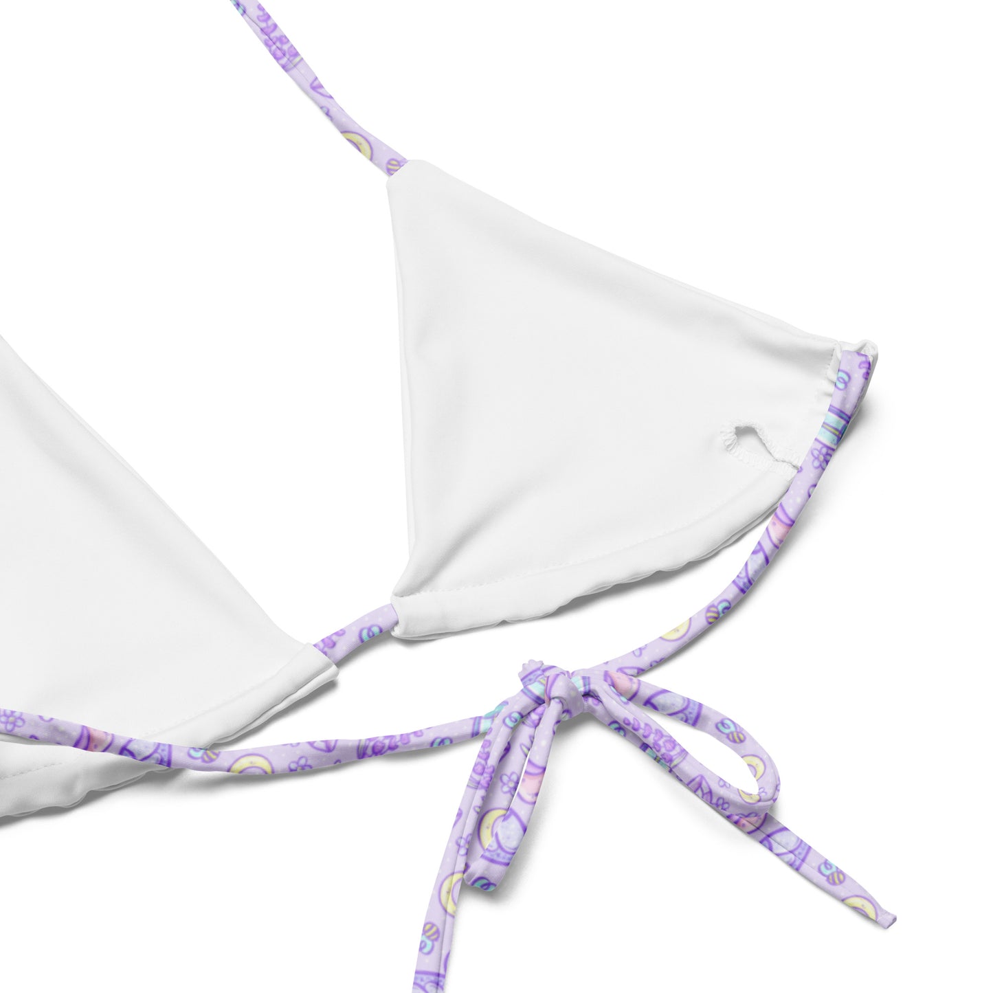 Lavender Cow string bikini top, plus size available