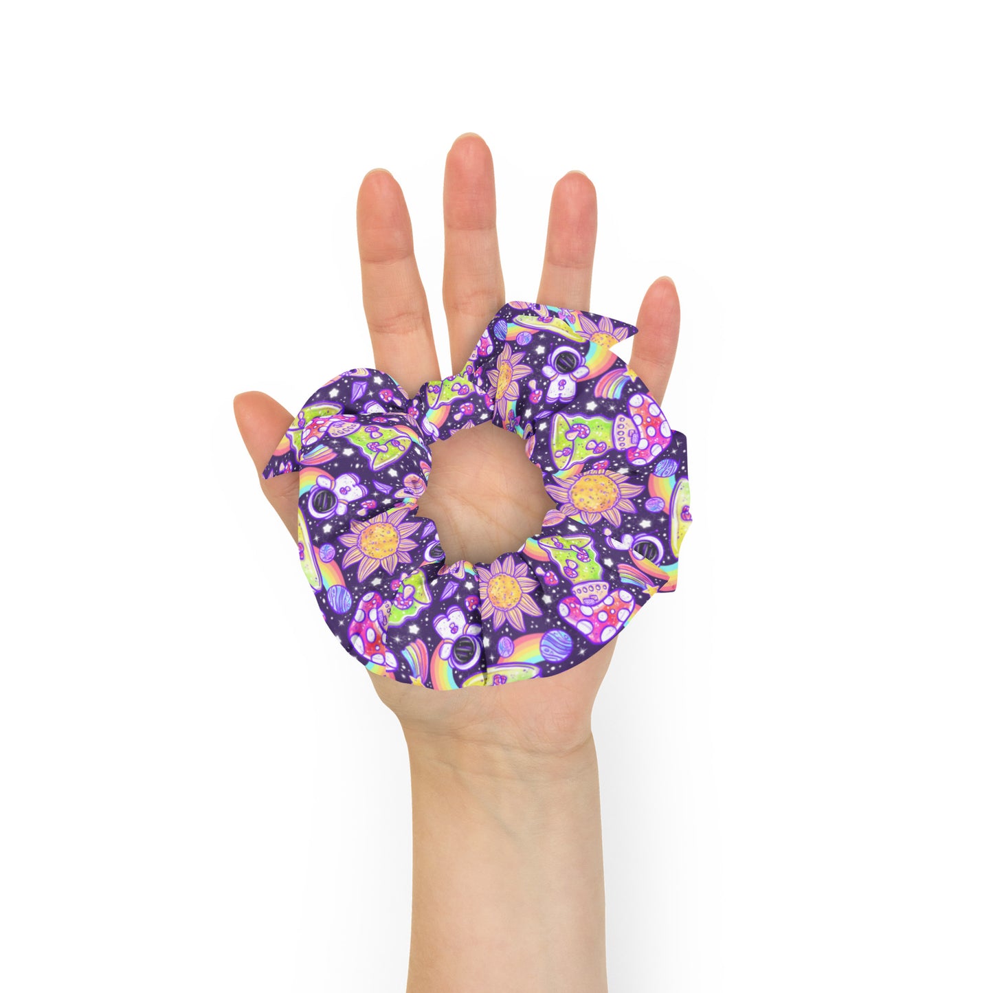 Space Shrooms Recycled Scrunchie
