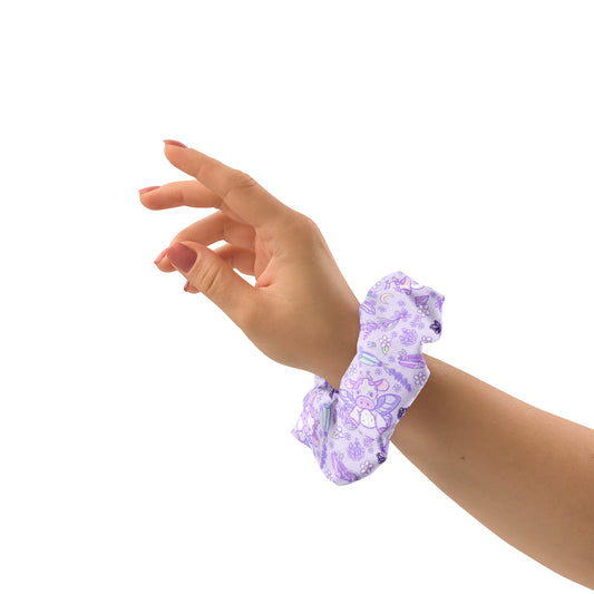 Lavender Cow Recycled Scrunchie