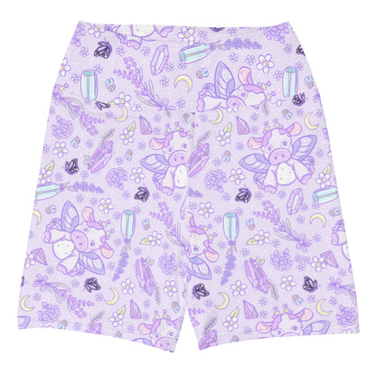 Lavender Cow Yoga Shorts