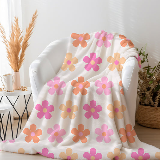 Retro floral Minky Blanket